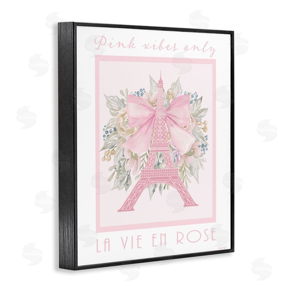 Cindy Jacobs Pink Vibes Only Paris Black Framed Giclee Wall Art Print