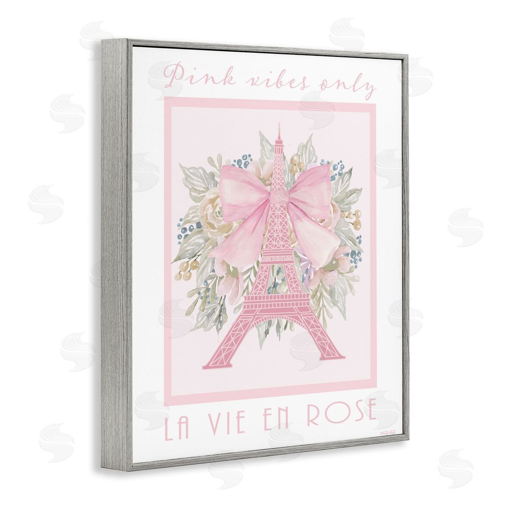 Cindy Jacobs Pink Vibes Only Paris Gray Framed Giclee Wall Art Print