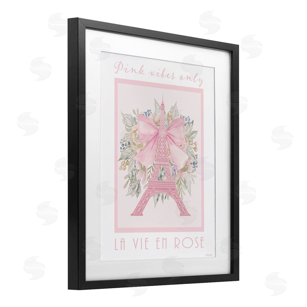 Cindy Jacobs Pink Vibes Only Paris Black Framed Print Under Glass Wall Art