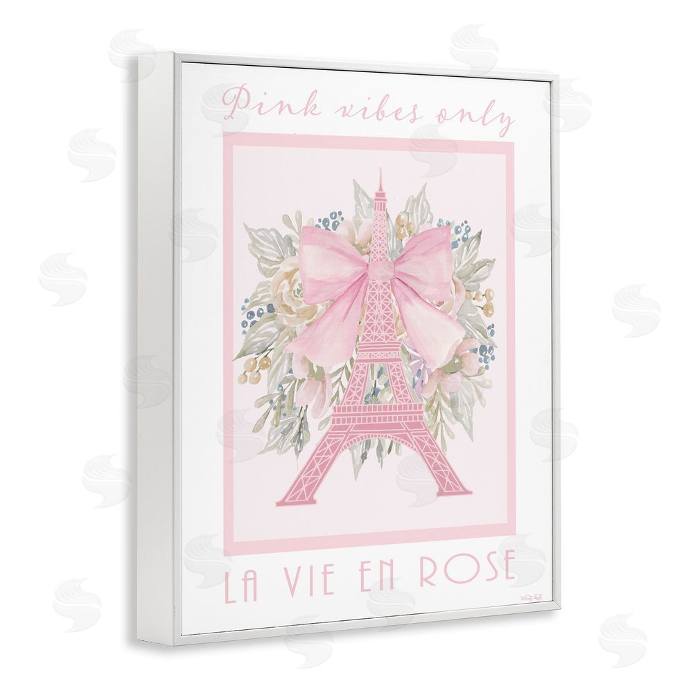 Cindy Jacobs Pink Vibes Only Paris White Framed Giclee Wall Art Print