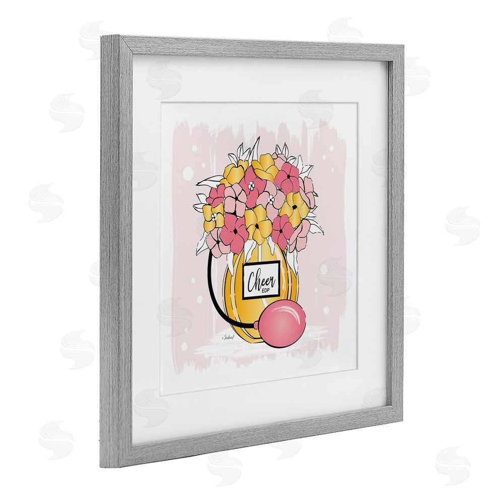 Martina Pavlova Cheer Perfume Floral Bouquet Gray Framed Print Under Glass Wall Art