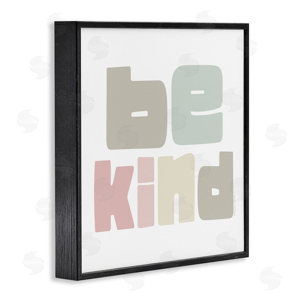 Susan Ball Be Kind Minimalist Pastel Black Framed Giclee Wall Art Print