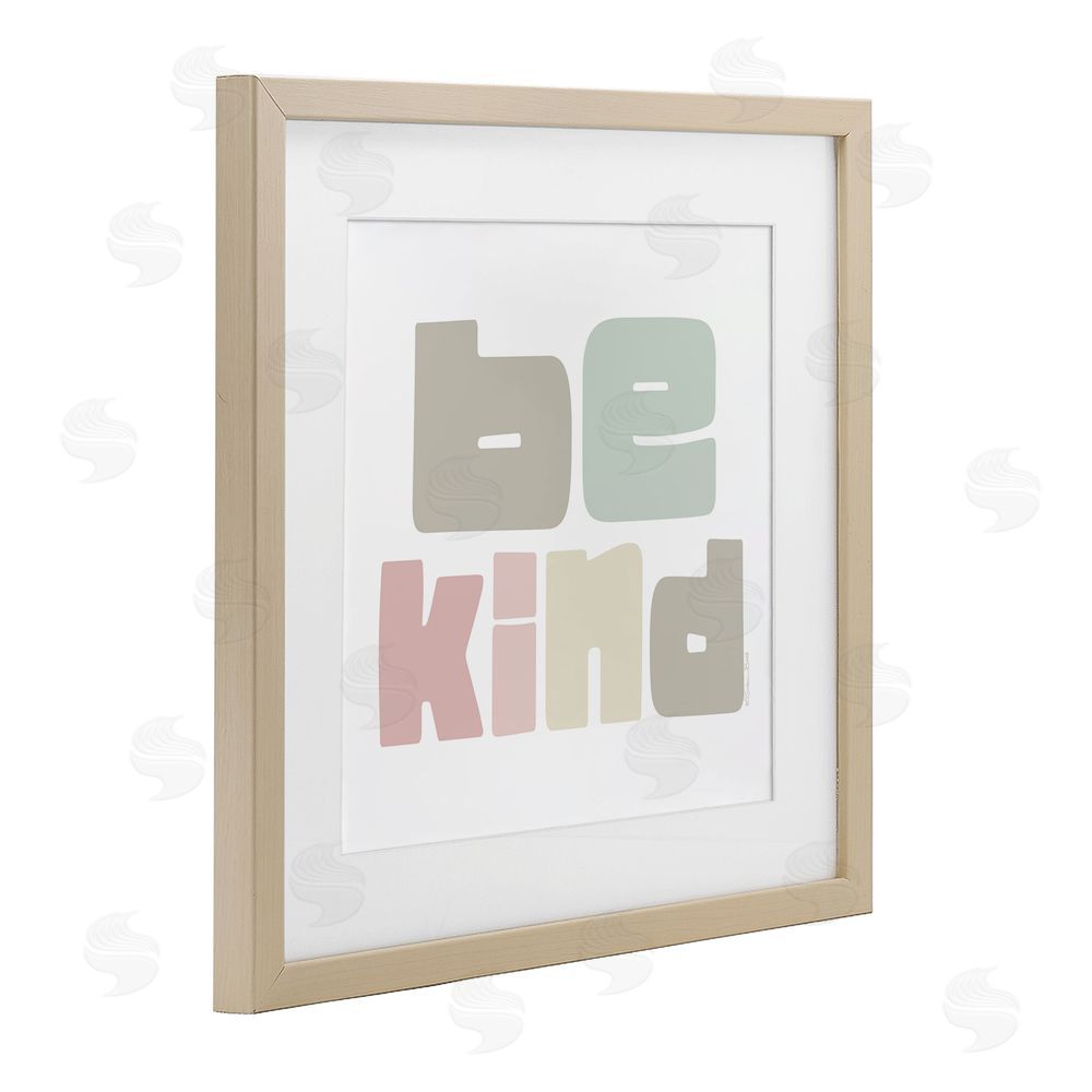 Susan Ball Be Kind Minimalist Pastel Brown Framed Print Under Glass Wall Art
