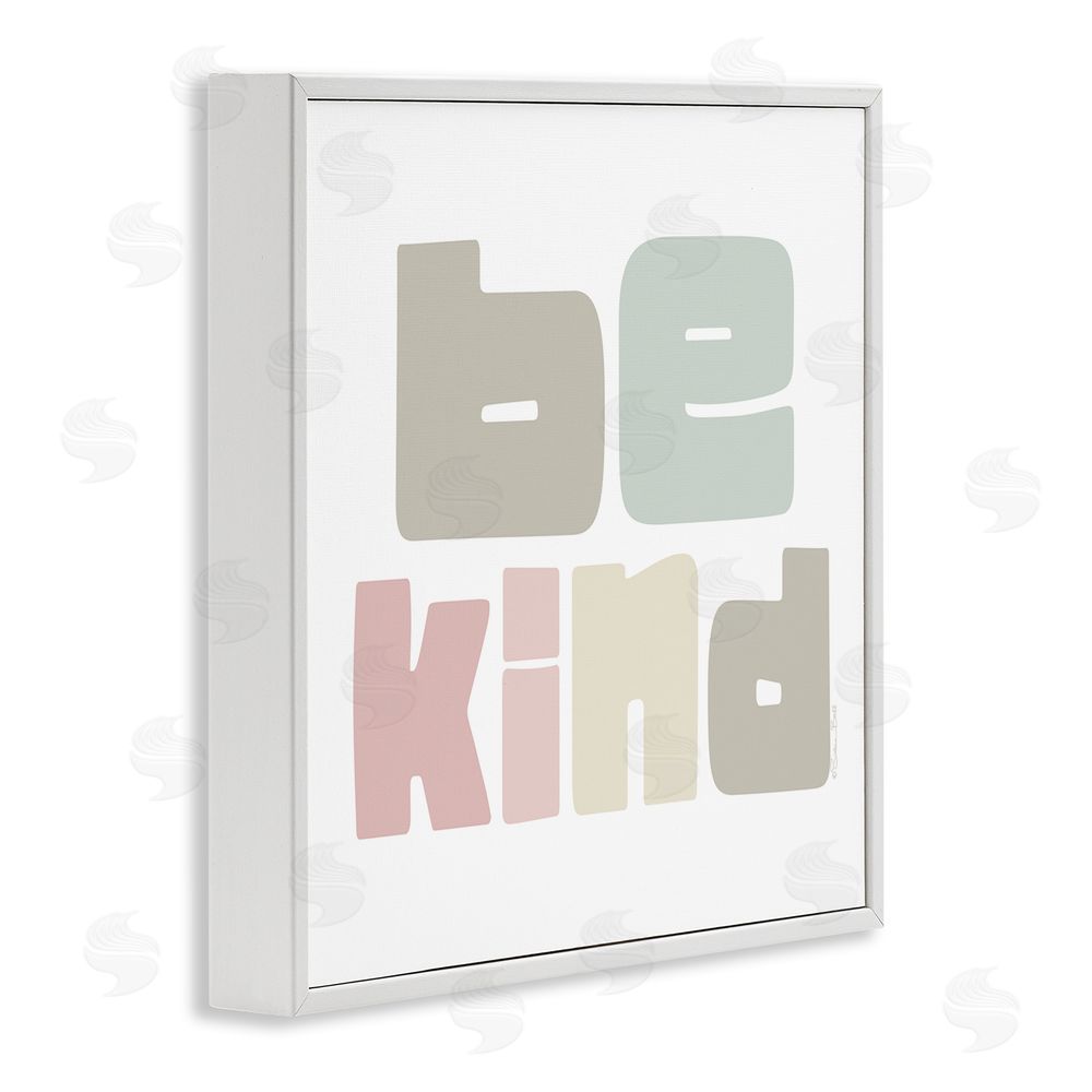 Susan Ball Be Kind Minimalist Pastel White Framed Giclee Wall Art Print