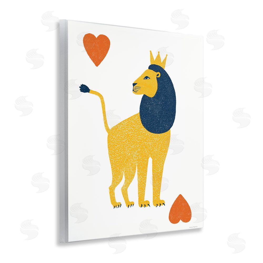 Svetlana Aleynikova Lion & Hearts Card Wooden Wall Plaque Art Print