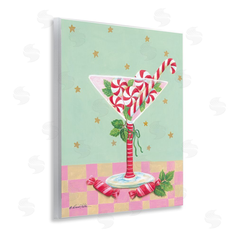 Diane Kater Festive Peppermint Martini Wall Plaque Art Print