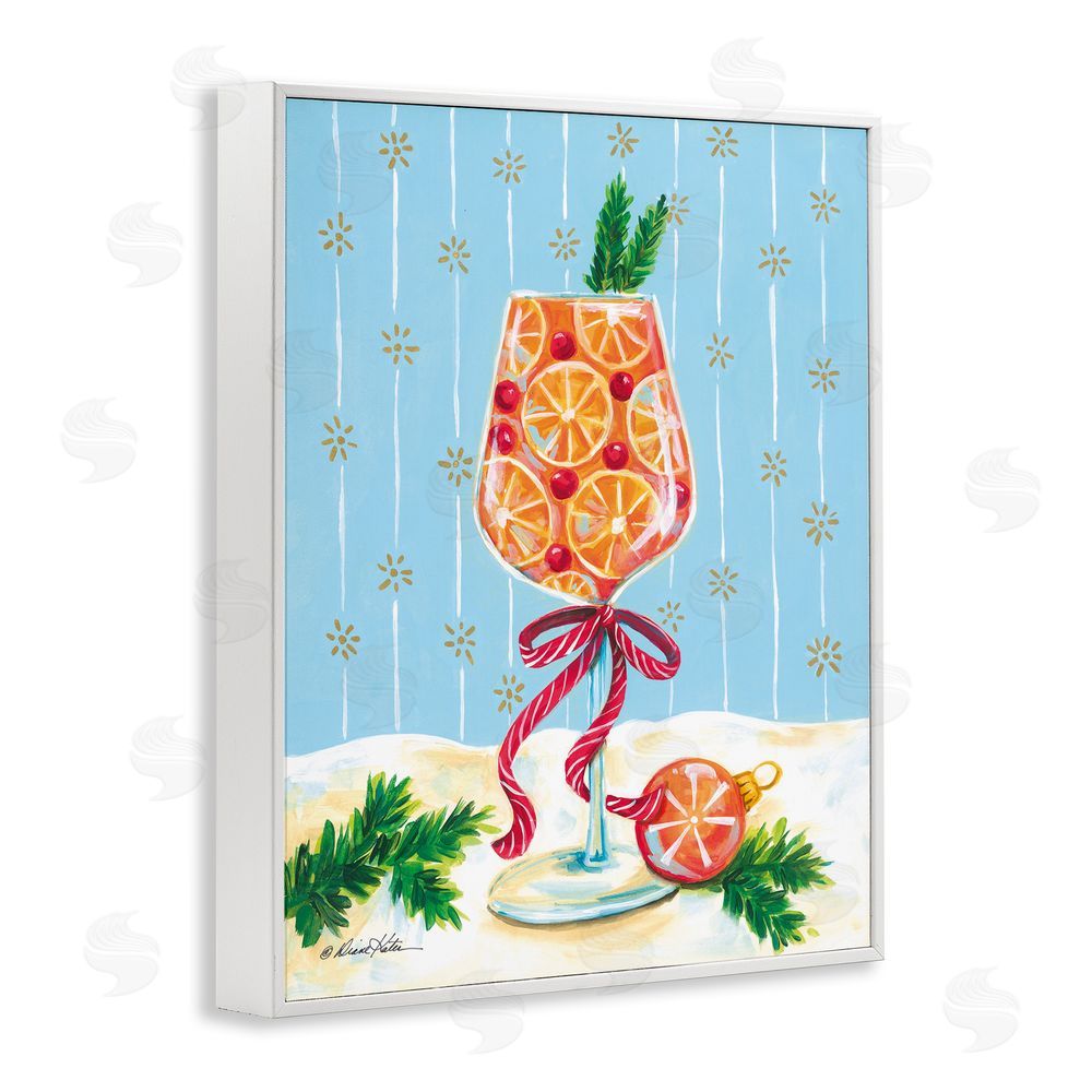 Diane Kater Festive Fruit Cocktail White Framed Giclee Wall Art Print