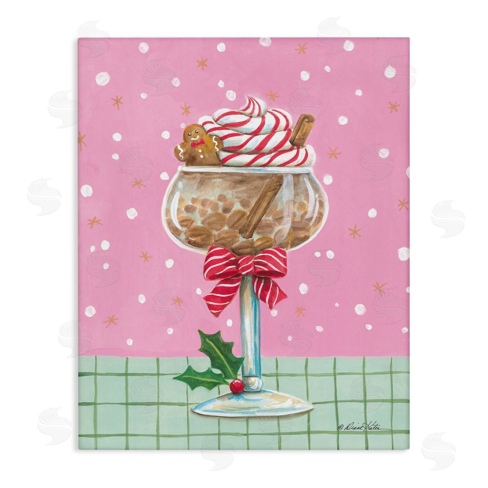 Diane Kater Festive Gingerbread Cocktail Canvas Wall Art Print