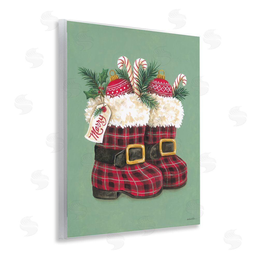 Diane Kater Holiday Merry Boots Wall Plaque Art Print