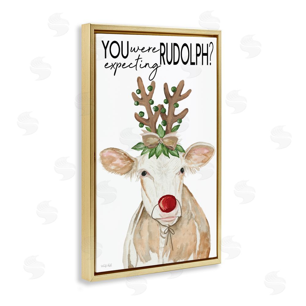 Cindy Jacobs You Were Expecting Rudolph Gold Floating Frame Canvas Wall Art Print