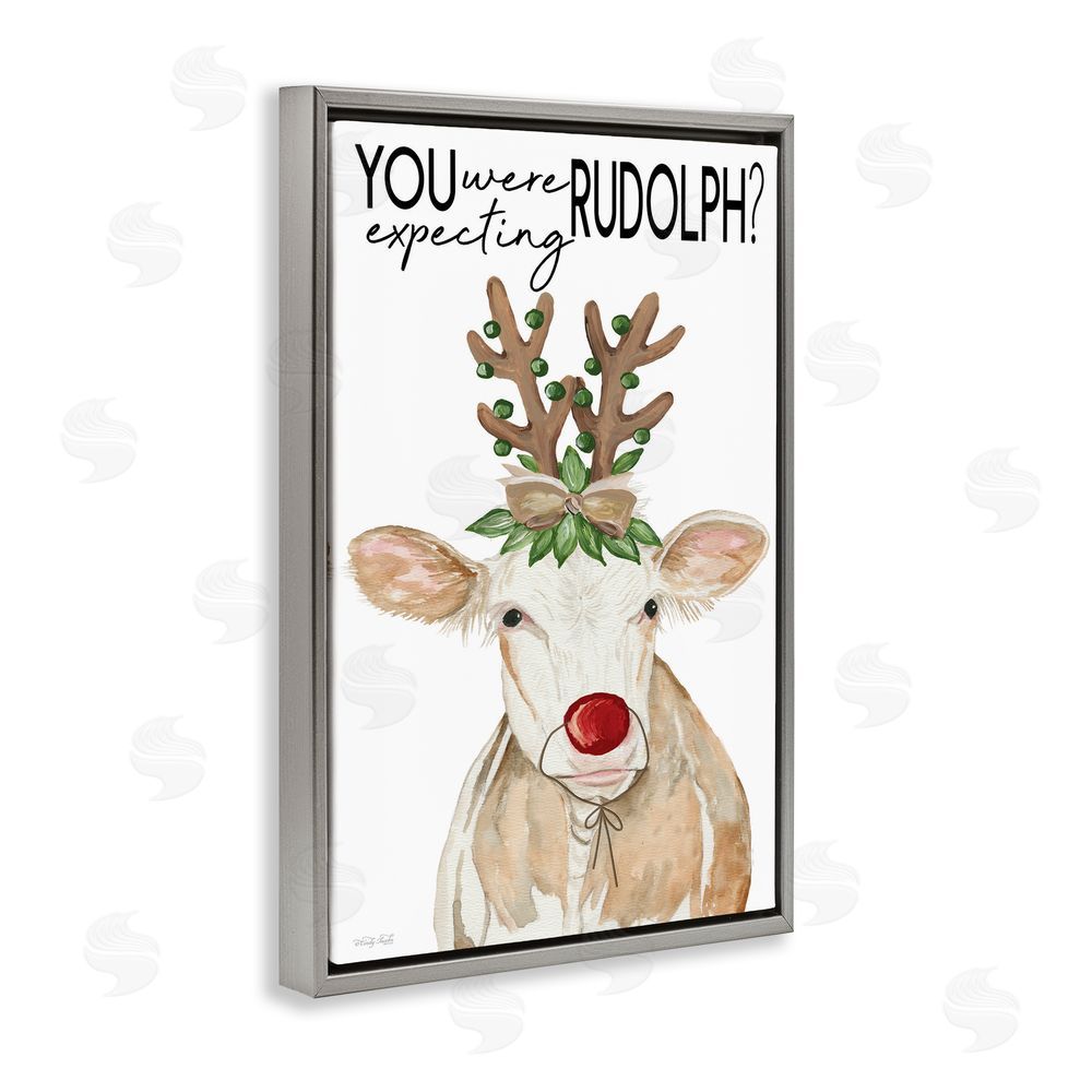Cindy Jacobs You Were Expecting Rudolph Gray Floating Frame Canvas Wall Art Print