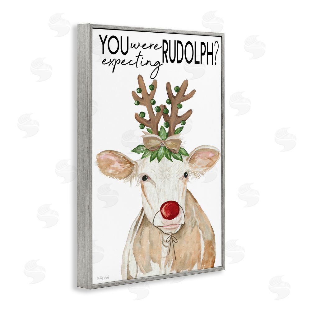 Cindy Jacobs You Were Expecting Rudolph Gray Framed Giclee Wall Art Print