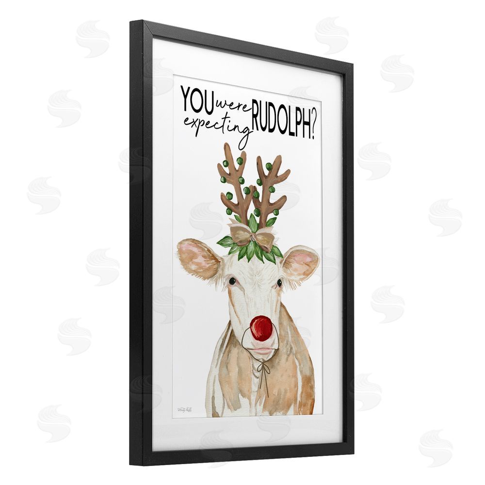 Cindy Jacobs You Were Expecting Rudolph Black Framed Print Under Glass with White Mat Wall Art
