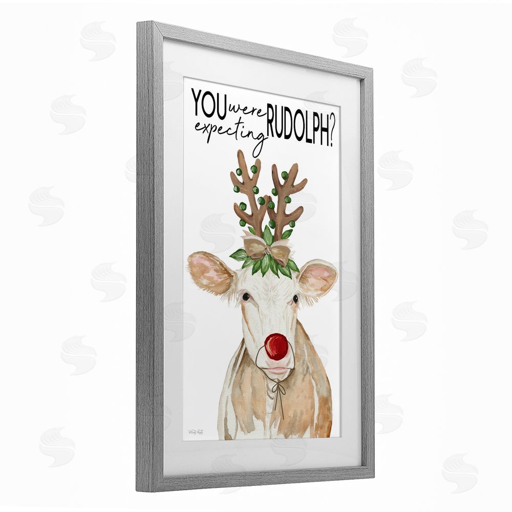 Cindy Jacobs You Were Expecting Rudolph Gray Framed Print Under Glass with White Mat Wall Art