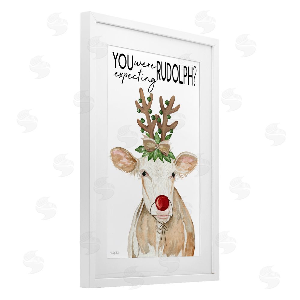 Cindy Jacobs You Were Expecting Rudolph White Framed Print Under Glass with Mat Wall Art