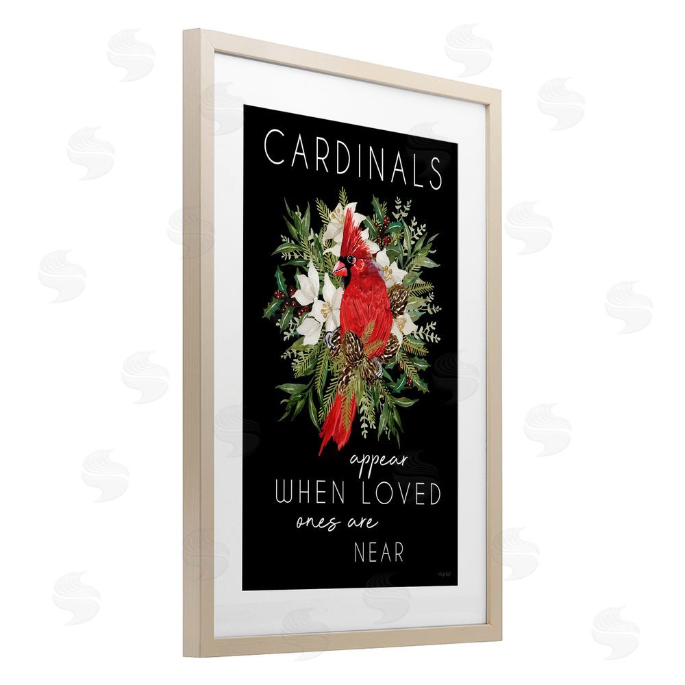 Cindy Jacobs Cardinals Appear Seasonal Sentiment Brown Framed Print Under Glass Wall Art