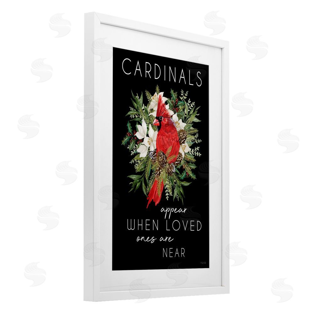 Cindy Jacobs Cardinals Appear Seasonal Sentiment White Framed Print Under Glass Wall Art