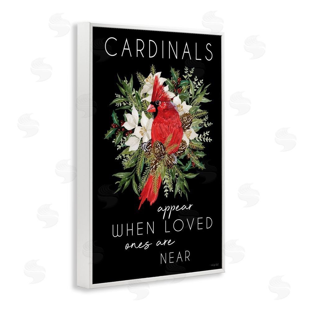 Cindy Jacobs Cardinals Appear Seasonal Sentiment White Framed Giclee Print Wall Art
