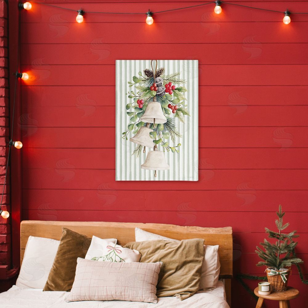 Cindy Jacobs Holiday Bells with Holly Canvas Art on Wall