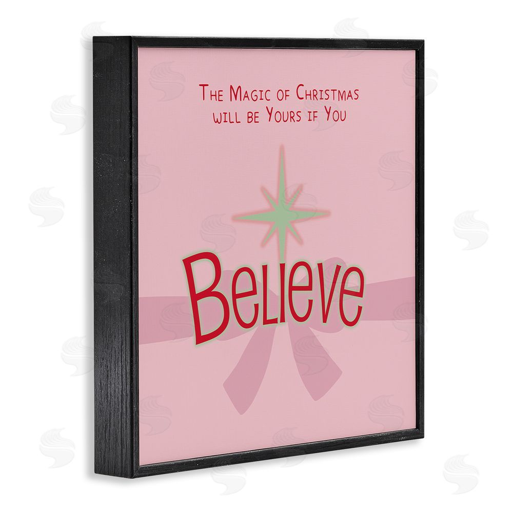 Lauren Rader Magic Of Christmas Believe Black Framed Giclee Wall Art Print