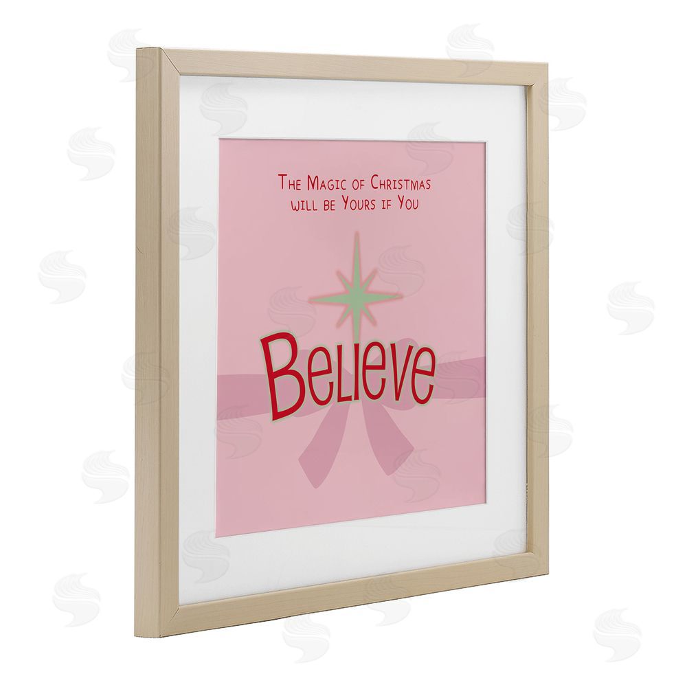 Lauren Rader Magic Of Christmas Believe Birch Framed Print Under Glass with White Mat Wall Art