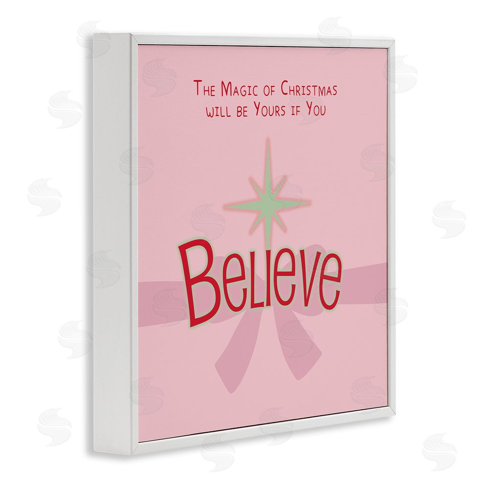Lauren Rader Magic Of Christmas Believe White Framed Giclee Wall Art Print