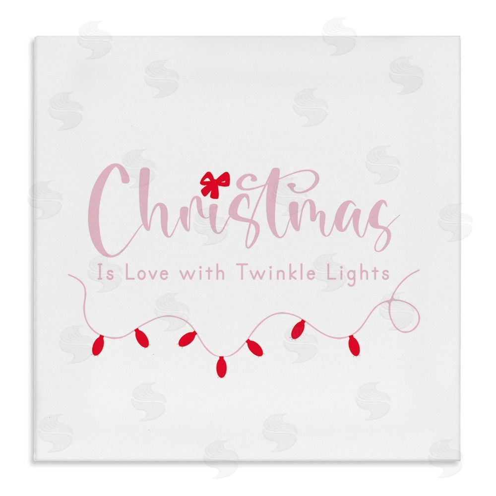 Lauren Rader Christmas Is Love with Lights Canvas Wall Art Print