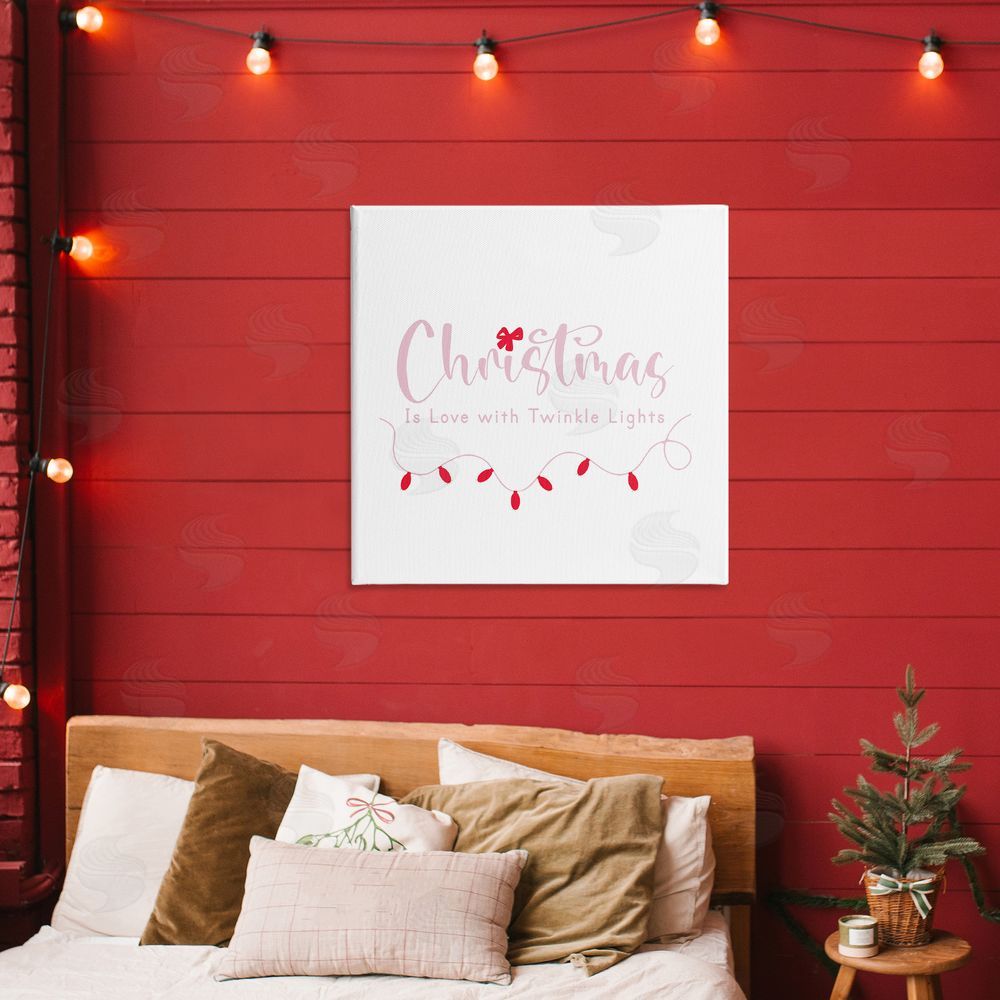 Lauren Rader Christmas Is Love with Lights Canvas Art on Wall