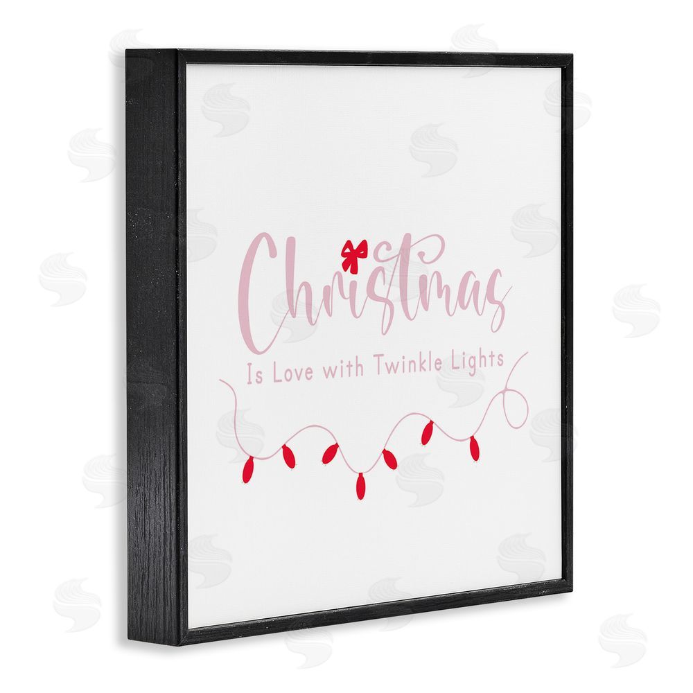 Lauren Rader Christmas Is Love with Lights Black Framed Giclee Wall Art Print