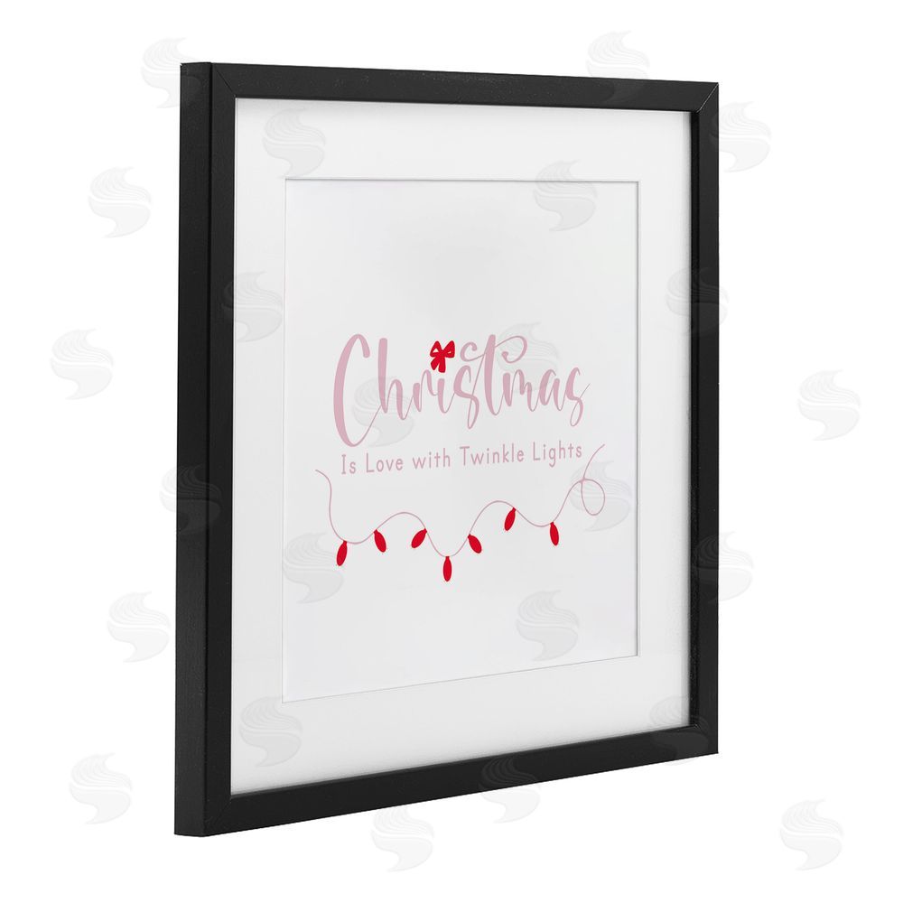 Lauren Rader Christmas Is Love with Lights Black Framed Print Under Glass with White Mat Wall Art