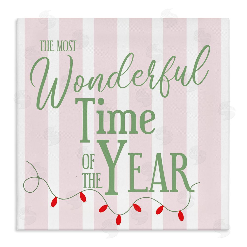 Lauren Rader Wonderful Time on Festive Stripes Canvas Wall Art Print