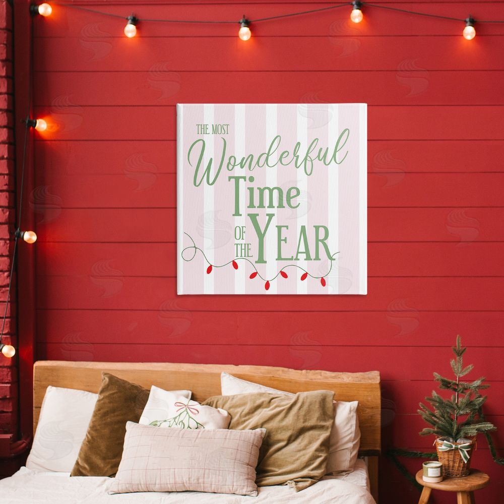 Lauren Rader Wonderful Time on Festive Stripes Canvas Art on Wall