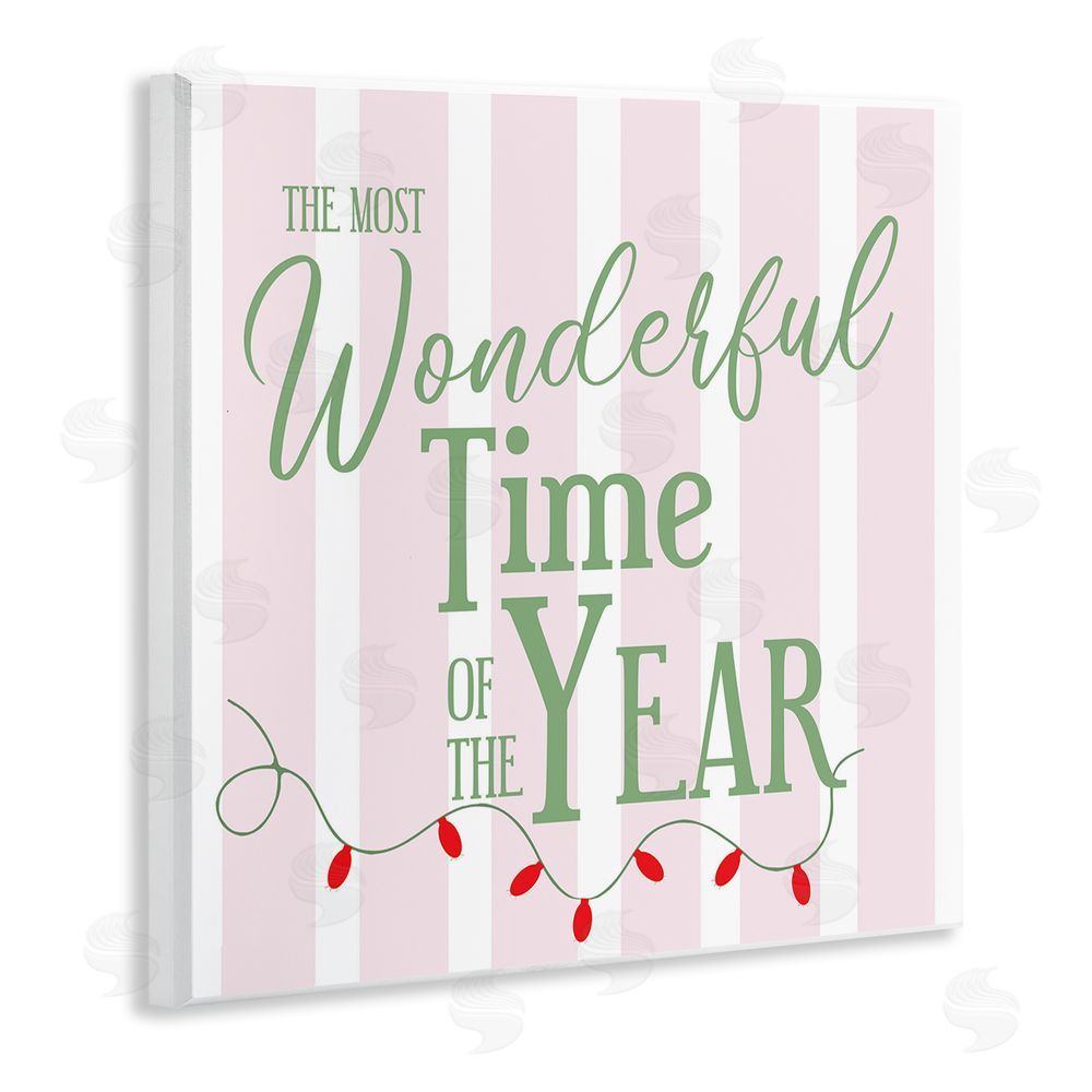 Lauren Rader Wonderful Time on Festive Stripes Wall Plaque Art Print
