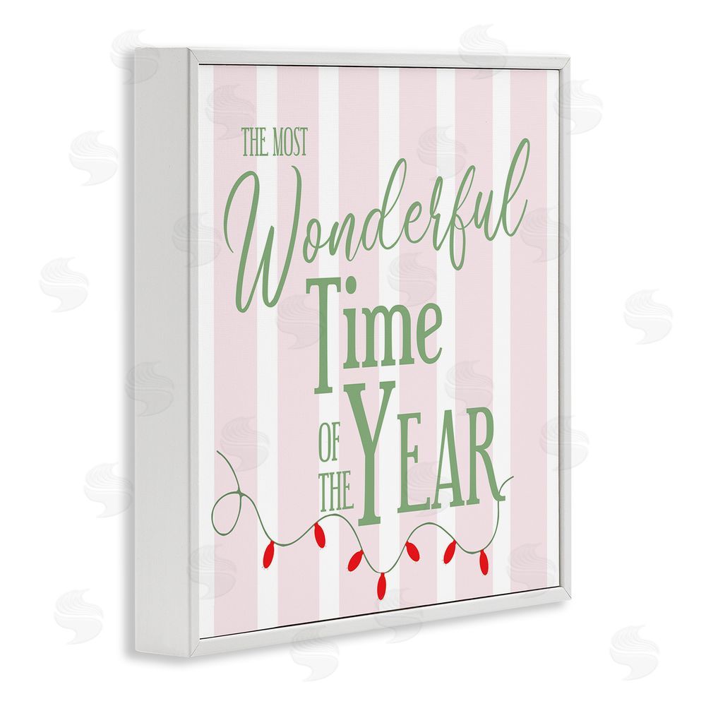 Lauren Rader Wonderful Time on Festive Stripes White Framed Giclee Wall Art Print