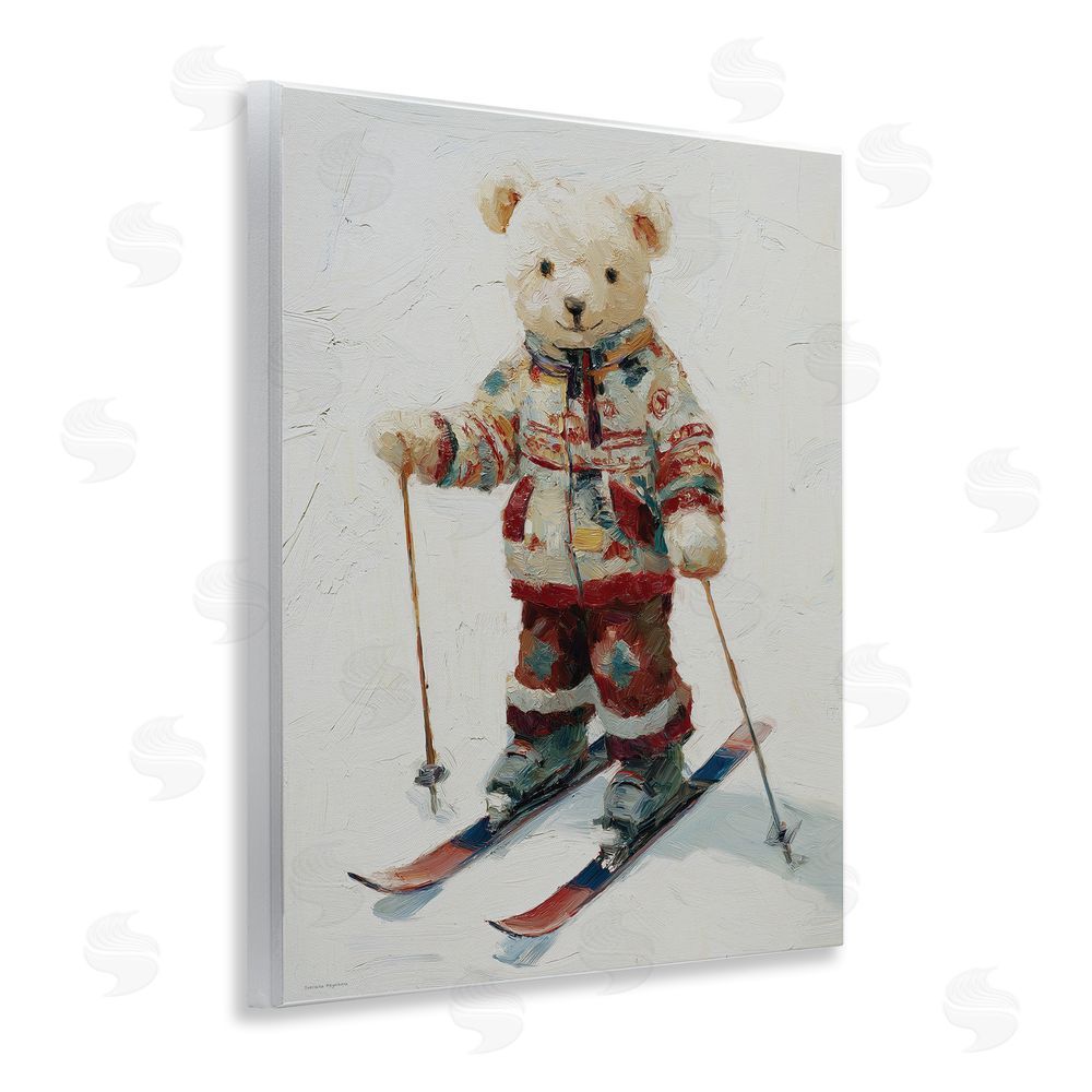 Svetlana Aleynikova Bear on Skiing Adventure Wall Plaque Art Print