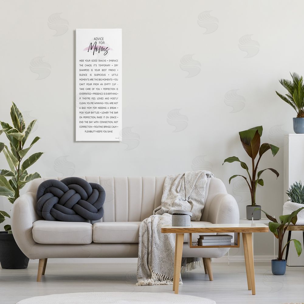 Susan Ball Advice For Moms Sentiments Stretched Canvas Wall Art in Room