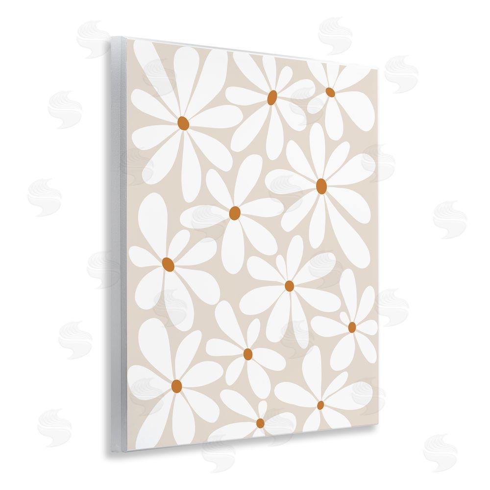 Susan Ball Beige & White Daisies Wooden Wall Plaque Art Print