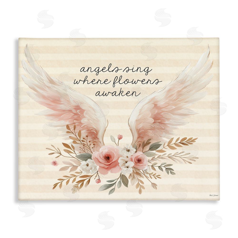 Nicole DeCamp Angels Sing Where Flowers Awaken Stretched Canvas Wall Art Print