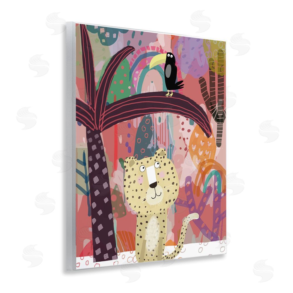 Carla Daly Whimsical Cheetah & Toucan Wooden Wall Plaque Art Print