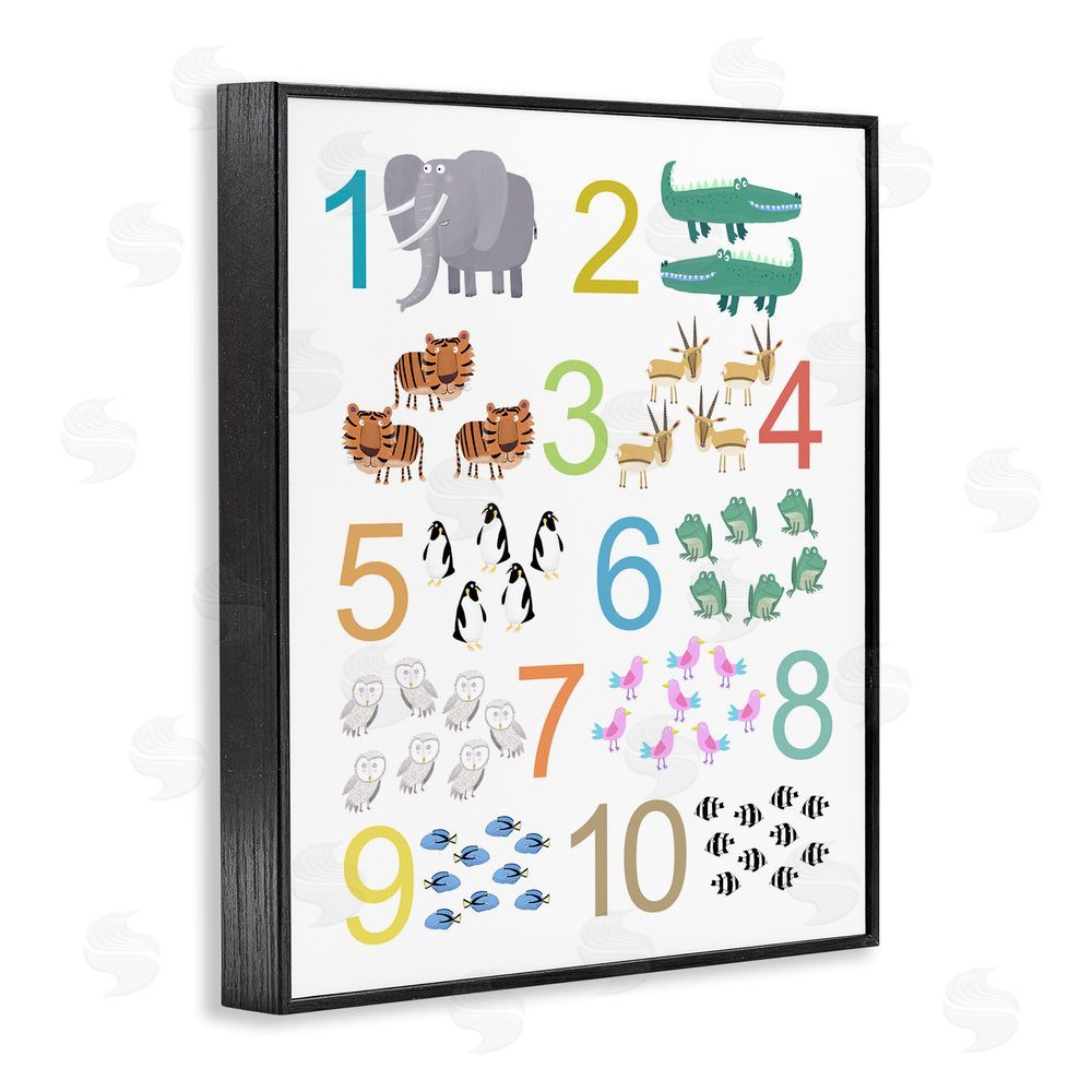 Carla Daly Kid's Counting Animals Black Framed Giclee Print Wall Art