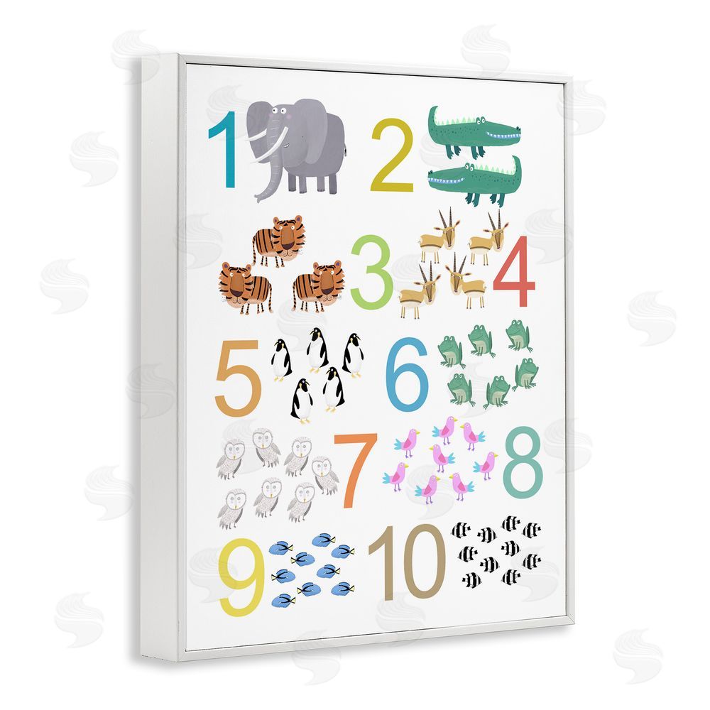 Carla Daly Kid's Counting Animals White Framed Giclee Print Wall Art