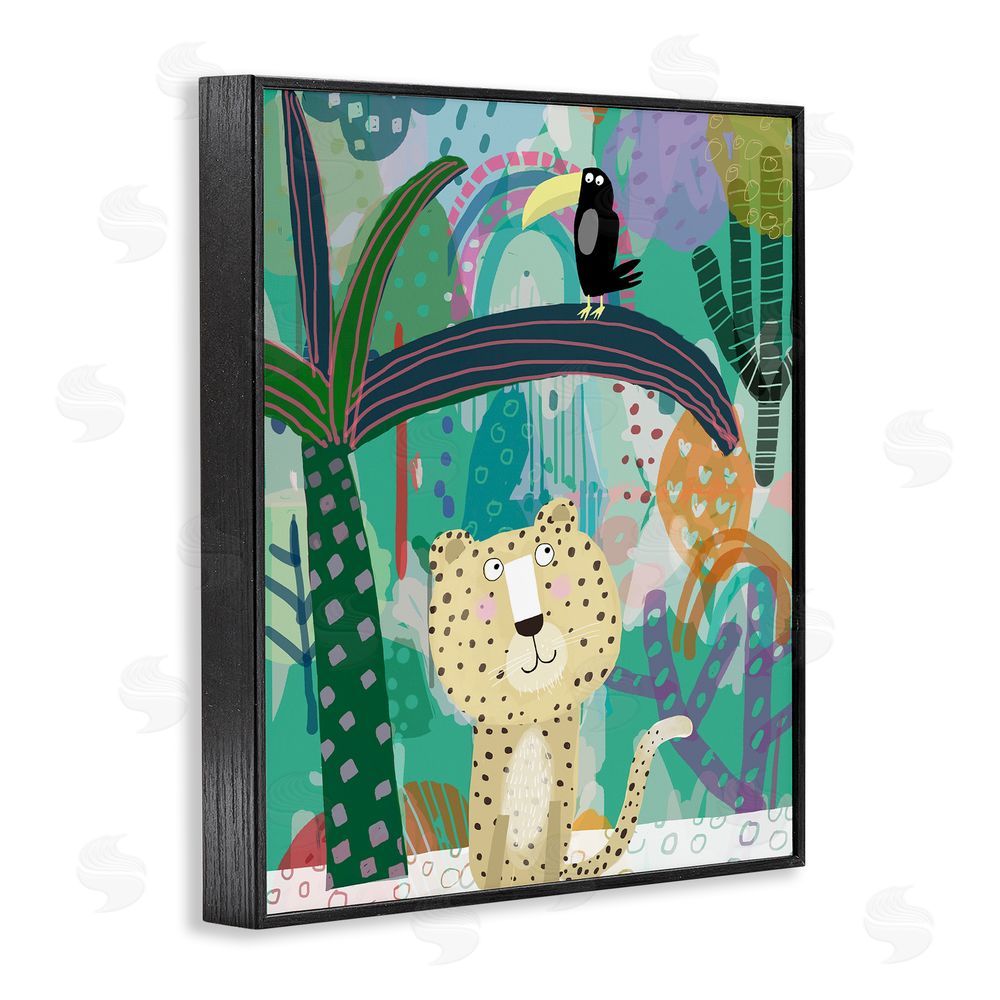Carla Daly Jungle Cheetah & Toucan Black Framed Giclee Print Wall Art