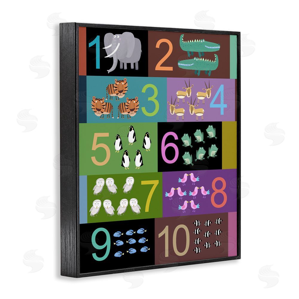 Carla Daly Blocked Kid's Educational Counting Black Framed Giclee Print Wall Art