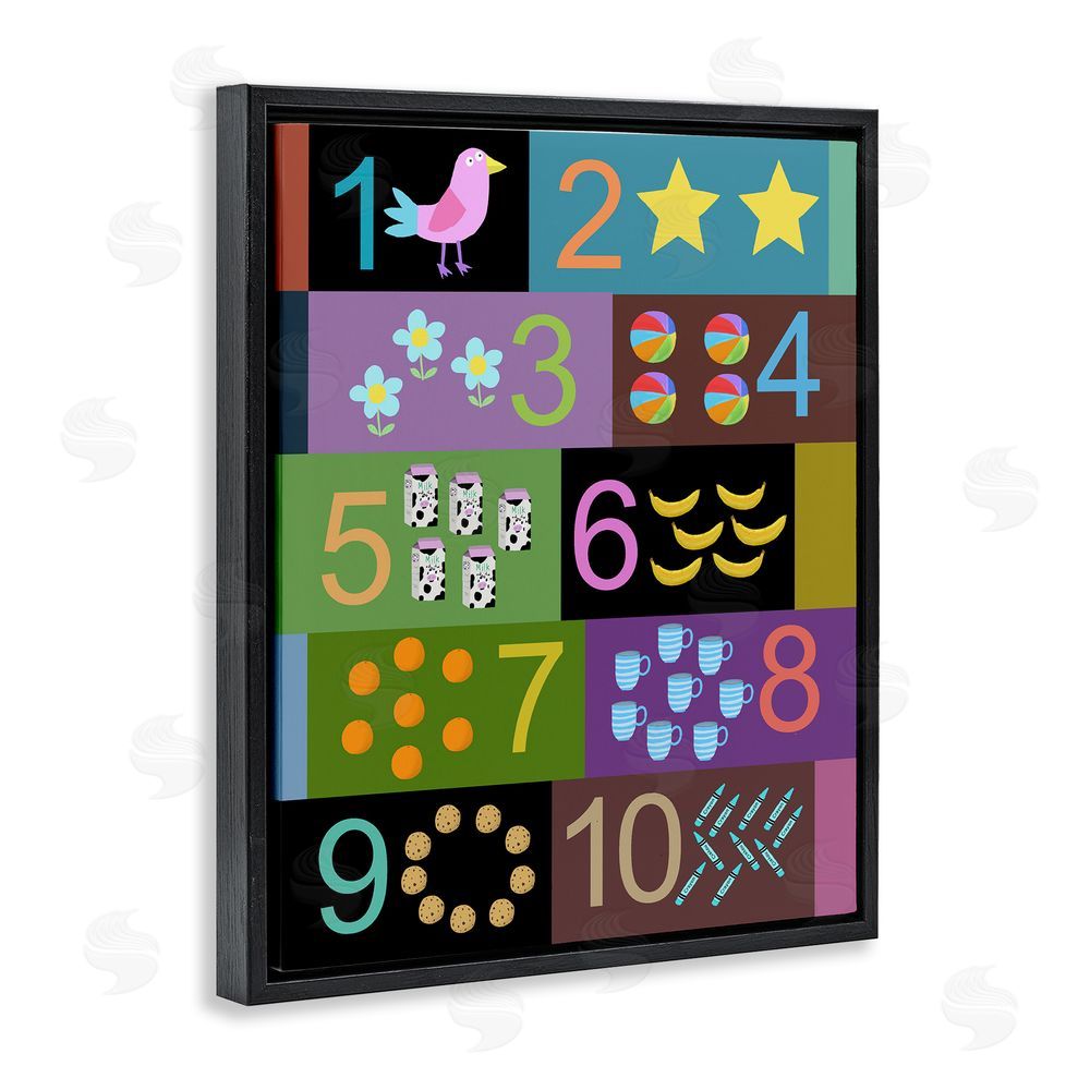 Carla Daly Learning To Count Chart Black Floating Frame Canvas Wall Art Print