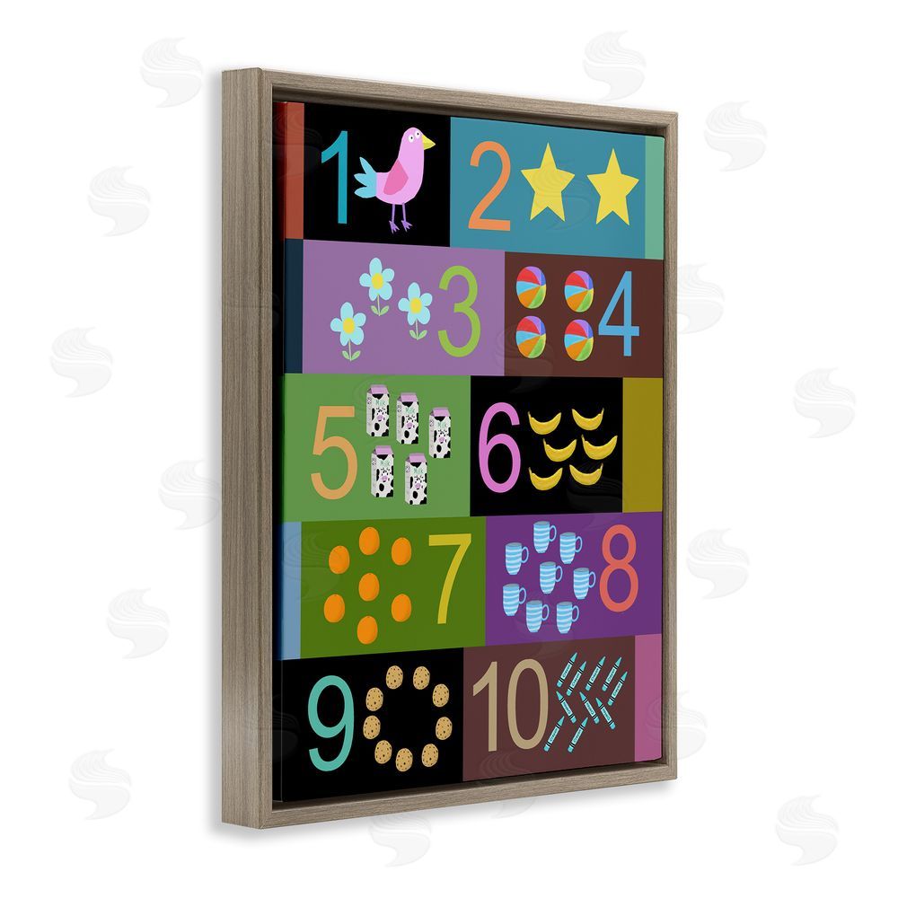 Carla Daly Learning To Count Chart Brown Floating Frame Canvas Wall Art Print