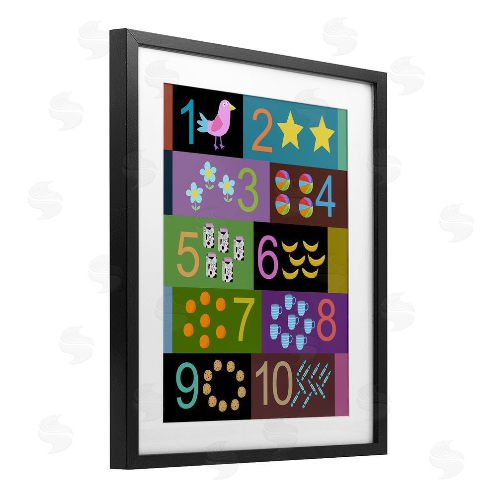 Carla Daly Learning To Count Chart Black Framed Print Under Glass Wall Art