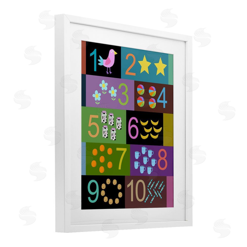 Carla Daly Learning To Count Chart White Framed Print Under Glass Wall Art