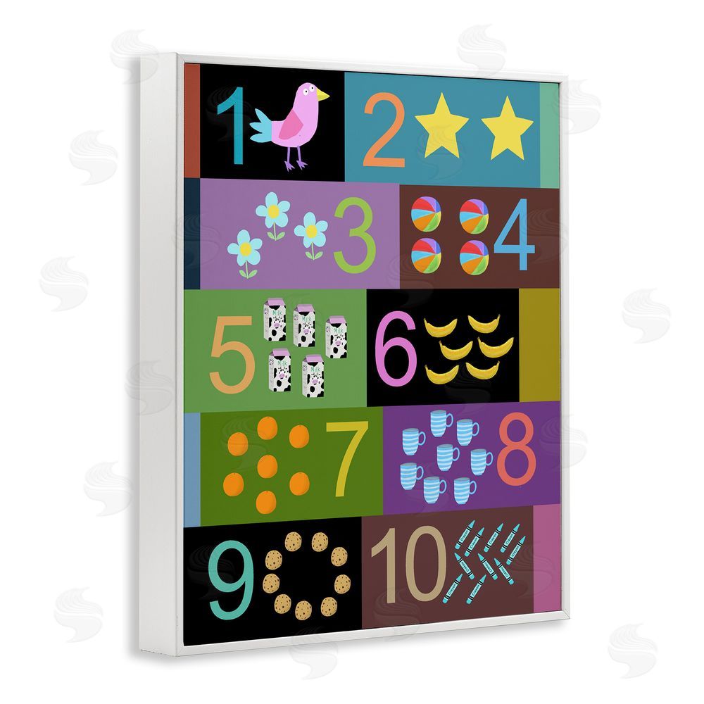 Carla Daly Learning To Count Chart White Framed Giclee Print Wall Art