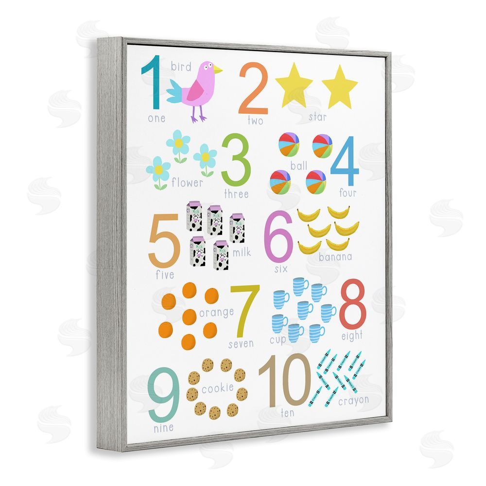 Carla Daly Fun Learning To Count Gray Framed Giclee Print Wall Art