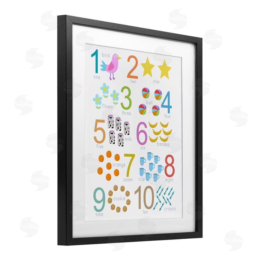 Carla Daly Fun Learning To Count Black Framed Print Under Glass Wall Art